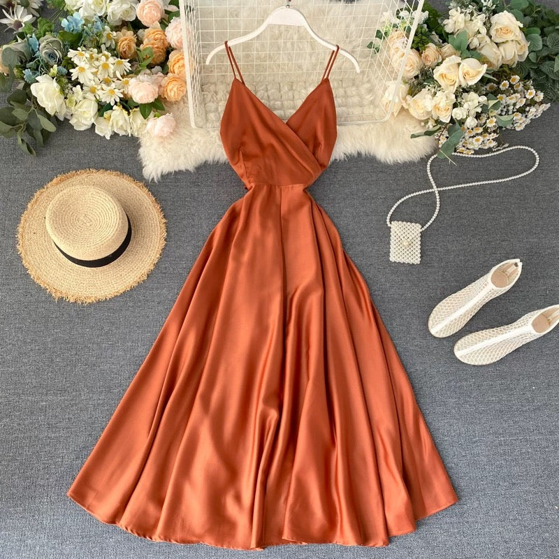 Stylish v neck backless dress summer dress 045 Stylish v neck backless dress summer dress 045