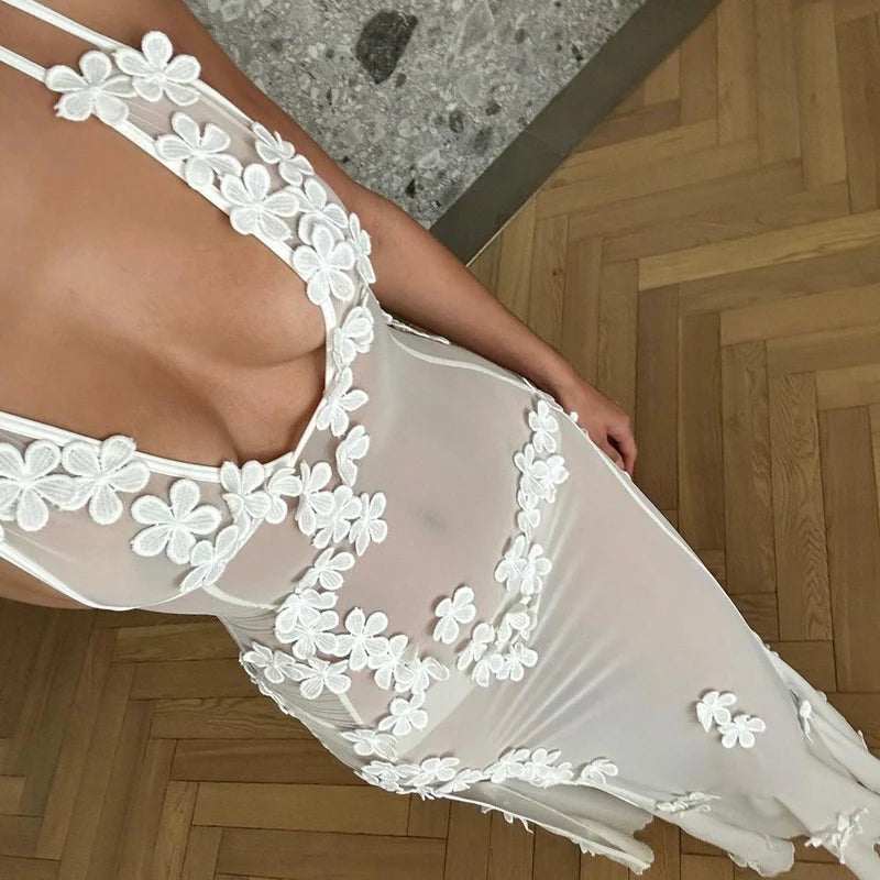 Sexy A line V neckline Floor Length Chiffon White Prom Dress 1698