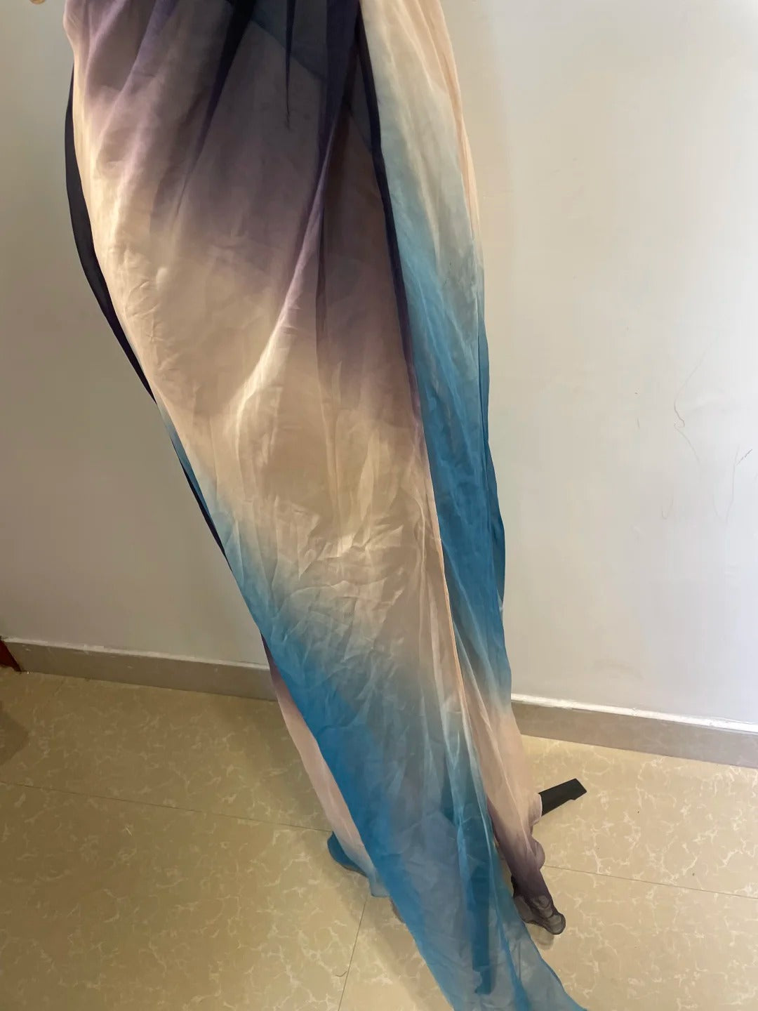 Verträumtes Farbverlauf Meerjungfrau Neckholder Perlen Chiffon Langes Ballkleid Abendkleid P4267