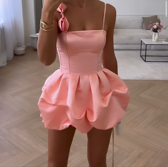 Cute Mini 17th Birthday Dresses Pink Satin Birthday Outfit P423 PreppyDress Cute Mini 17th Birthday Dresses Pink Satin Birthday Outfit P423 PreppyDress