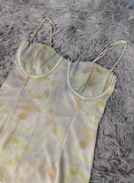 Fresh Gradient Print Spaghetti Strap Chiffon Long Prom Dress P4502