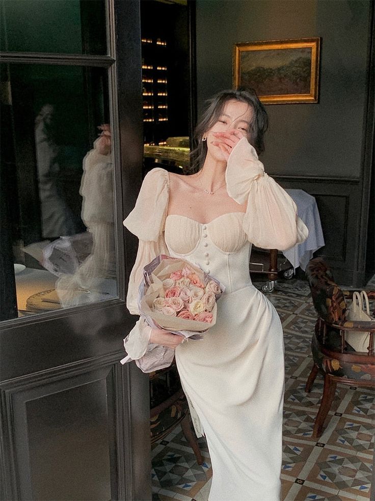 Elegant Puff Sleeve Midi Corset Maxi Prom Dresses Evening Birthday Out PreppyDress Elegant Puff Sleeve Midi Corset Maxi Prom Dresses Evening Birthday Out PreppyDress