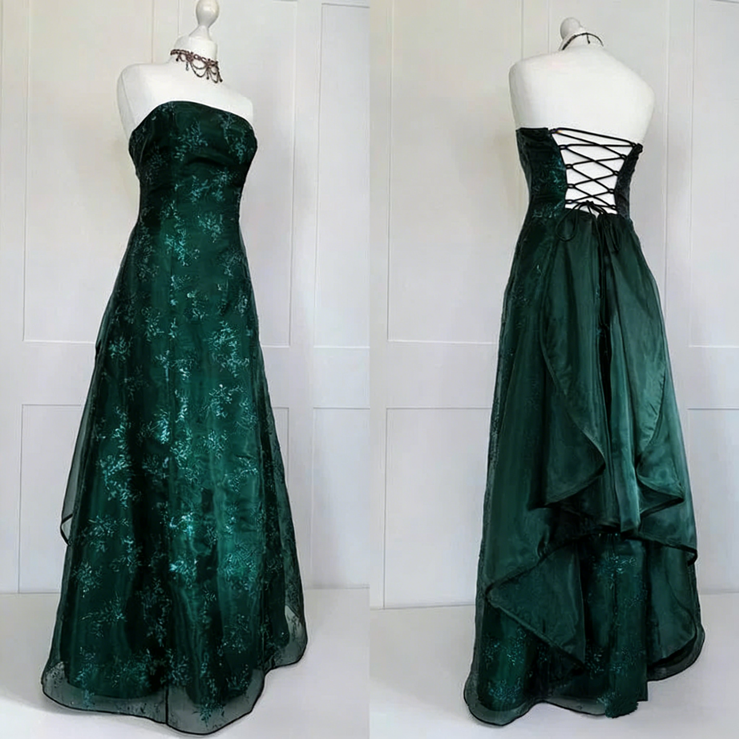 Robe de soirée chic bustier en tulle raisin, longues robes de bal P2367
