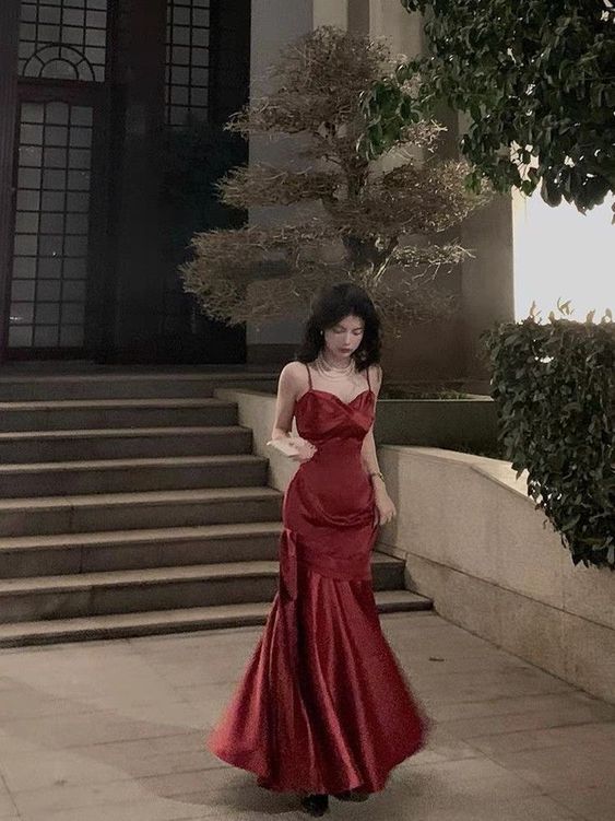 Stunning Mermaid Spaghetti Straps Long Wine Red Prom Dress Birthday Ou PreppyDress Stunning Mermaid Spaghetti Straps Long Wine Red Prom Dress Birthday Ou PreppyDress