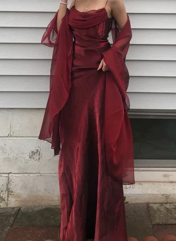 Long Spaghetti Straps Simple Burgundy Prom Dress Birthday Outfits P446 PreppyDress Long Spaghetti Straps Simple Burgundy Prom Dress Birthday Outfits P446 PreppyDress