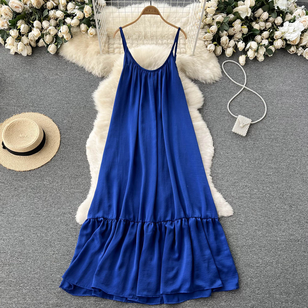 Cute A line Sleeveless Royal Blue Summer Holiday Dress P246 PreppyDress Cute A line Sleeveless Royal Blue Summer Holiday Dress P246 PreppyDress