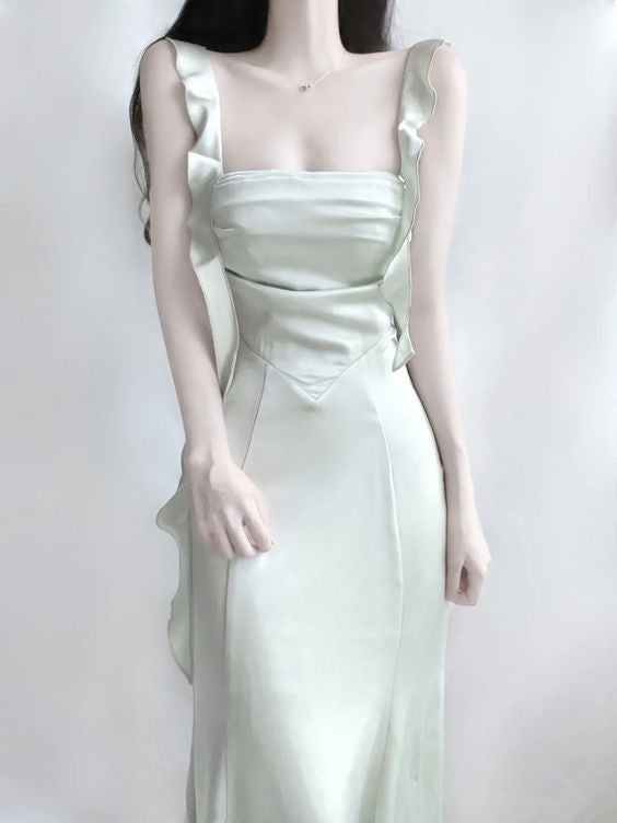 mint green backless dress FASHOFT Backless Cami Dress for Women Backless Dresses Spaghetti Strap Flowy Maxi Dress 2026 Summer Casual Solid Color Sleeveless Mint Green XL