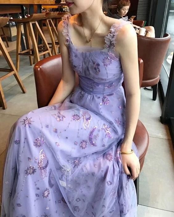 A line Straps Lace Long Prom Dresses Lilac Graduation Dress P1168 PreppyDress A line Straps Lace Long Prom Dresses Lilac Graduation Dress P1168 PreppyDress