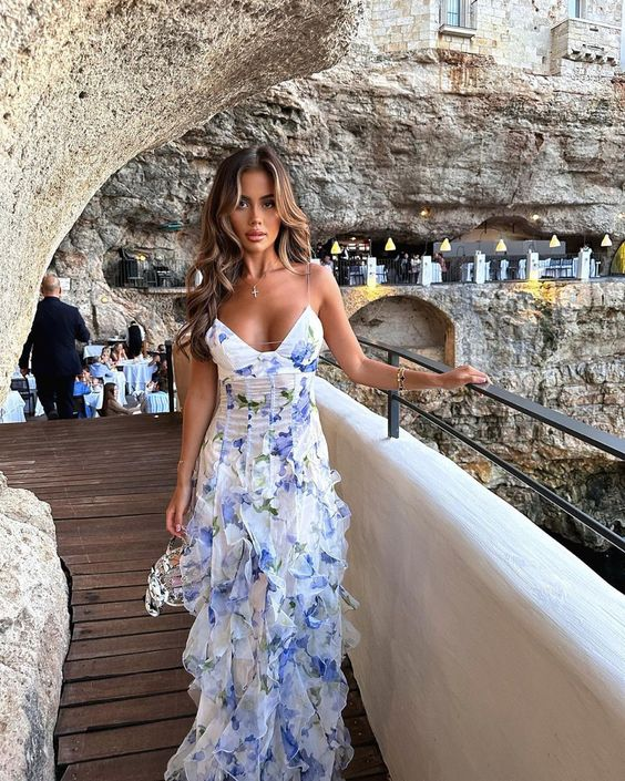 Classic Floral Prom Dresses Long Prom Gown 22th Birthday Outfit P1382 PreppyDress Classic Floral Prom Dresses Long Prom Gown 22th Birthday Outfit P1382 PreppyDress