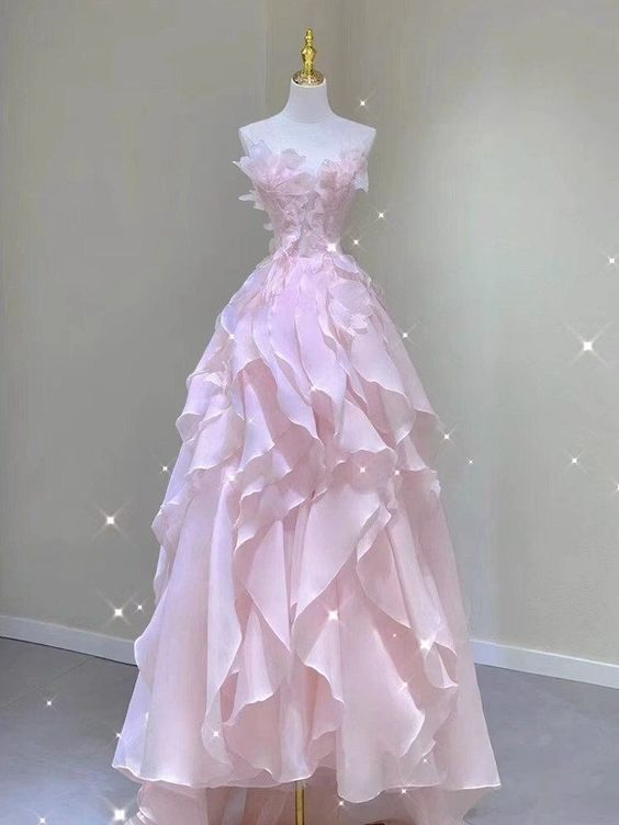Princess Ball Gown Strapless Long Pink Prom Dress P1420 PreppyDress Princess Ball Gown Strapless Long Pink Prom Dress P1420 PreppyDress