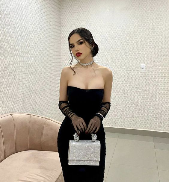 Sexy Mermaid Strapless Long Black Prom Dress P1560