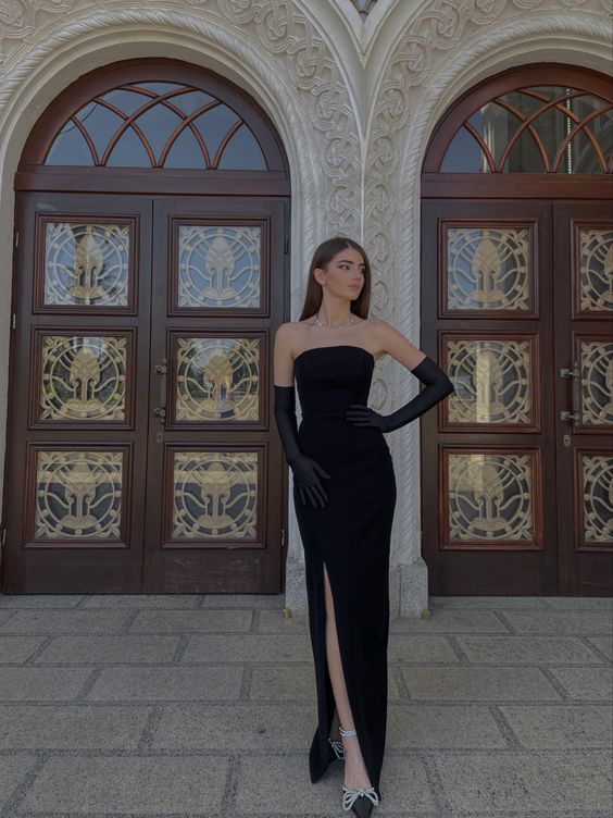 black prom dresses sexy Sexy Sheath Strapless Long Black Prom Dresses P1572 – PreppyDress