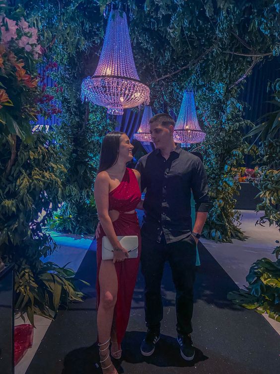 Simple Sheath One Shoulder Burgundy Sequin Slit Long Prom Dress P1653