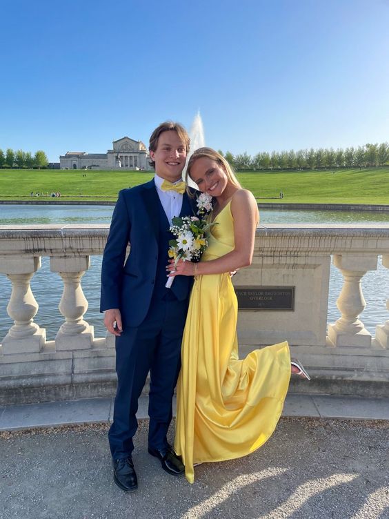 Sexy A line Spaghetti Straps Yellow Floor Length Prom Dress 1689 PreppyDress Sexy A line Spaghetti Straps Yellow Floor Length Prom Dress 1689 PreppyDress