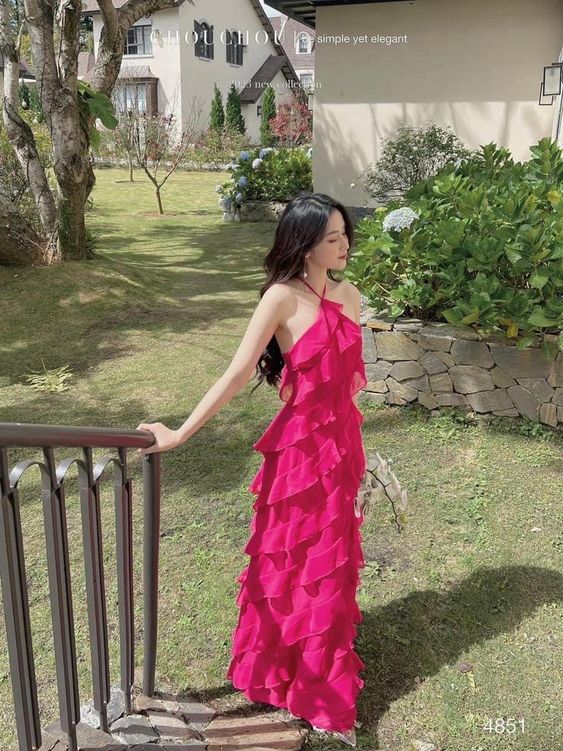 Sheath Halter Sleeveless Pink Chiffon Prom Dress 22th Birthday Outfit PreppyDress Sheath Halter Sleeveless Pink Chiffon Prom Dress 22th Birthday Outfit PreppyDress