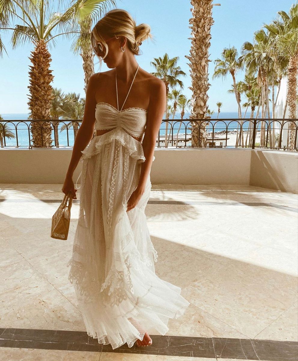 Simple A Line Halter Tulle Champagne Long Prom Dresses P1797
