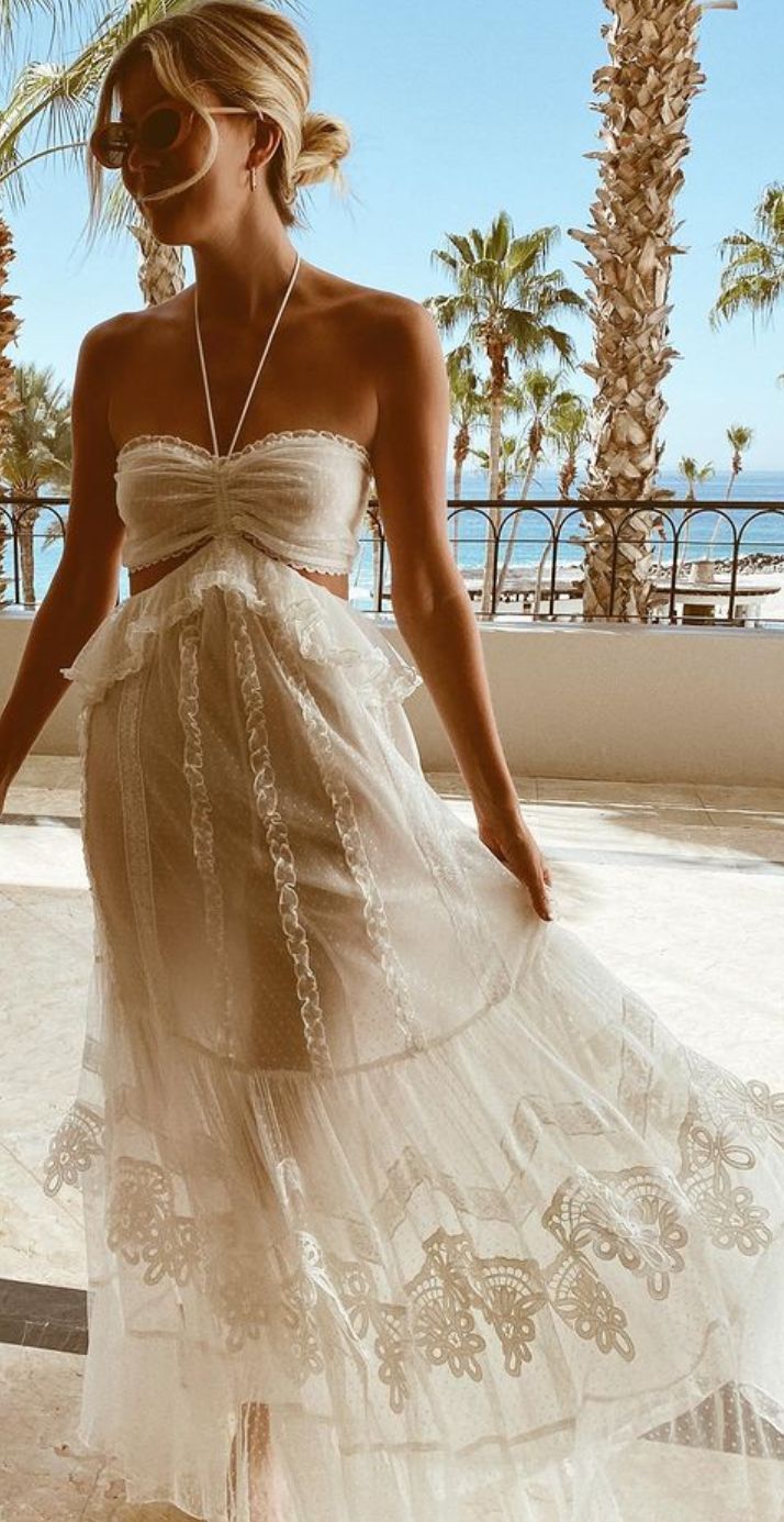 Simple A Line Halter Tulle Champagne Long Prom Dresses P1797