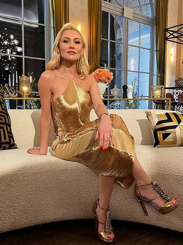 Sexy Mermaid Halter Hot Pink Long Prom Dresses P1807