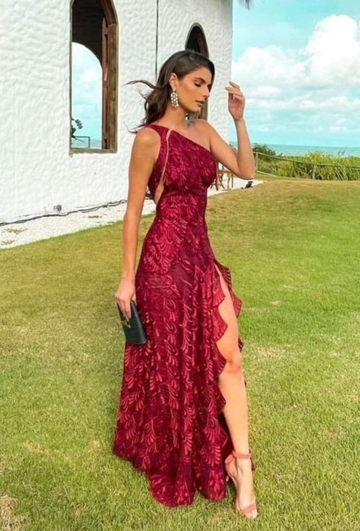 Beautiful Sheath One Shoulder Lace Long Prom Dress Evening Dress P1846 PreppyDress Beautiful Sheath One Shoulder Lace Long Prom Dress Evening Dress P1846 PreppyDress