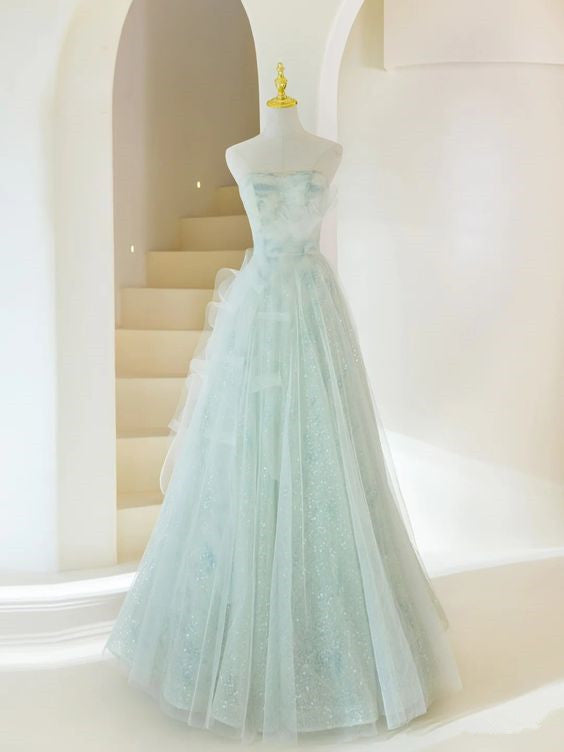 Fairy A line Sweethart Long Mint Green Prom Dresses 22th Birthday Outf PreppyDress Fairy A line Sweethart Long Mint Green Prom Dresses 22th Birthday Outf PreppyDress