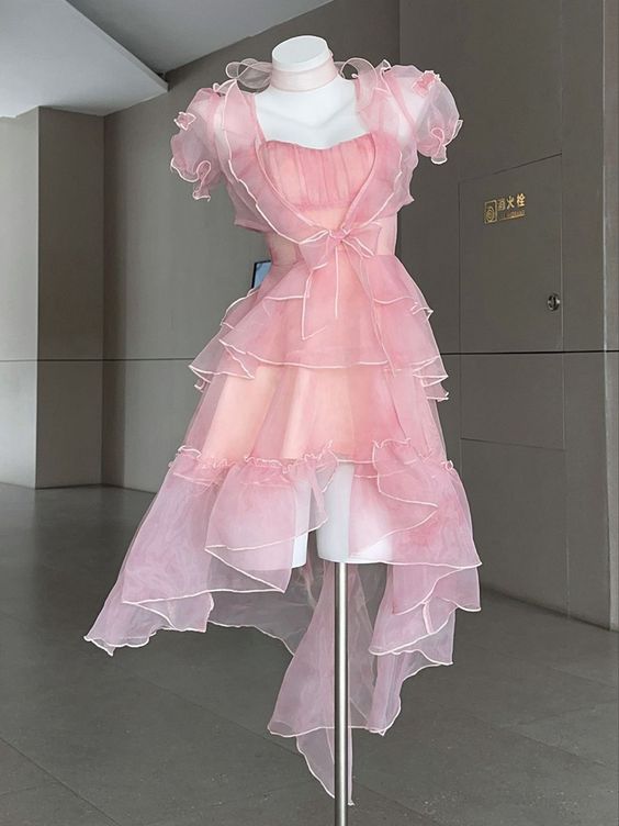 vintage high low pink homecoming dress 18th birthday outfits P2072 - Same as Picture / US2 vintage high low pink homecoming dress 18th birthday outfits P2072 - Same as Picture / US2