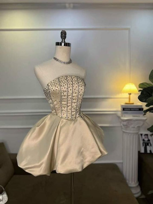 vintage a line satin black homecoming dress 18th birthday outfits P2086