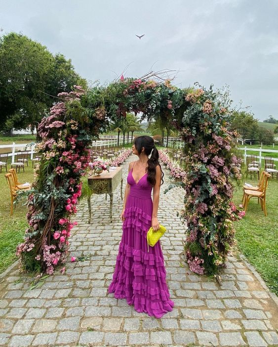 Elegant A line Long Tiered Chiffon Prom Dress 22th Birthday Outfits P2 PreppyDress Elegant A line Long Tiered Chiffon Prom Dress 22th Birthday Outfits P2 PreppyDress