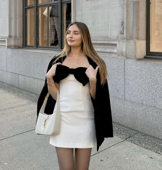 a line white satin homecoming dress 18th birthday outfits P2173