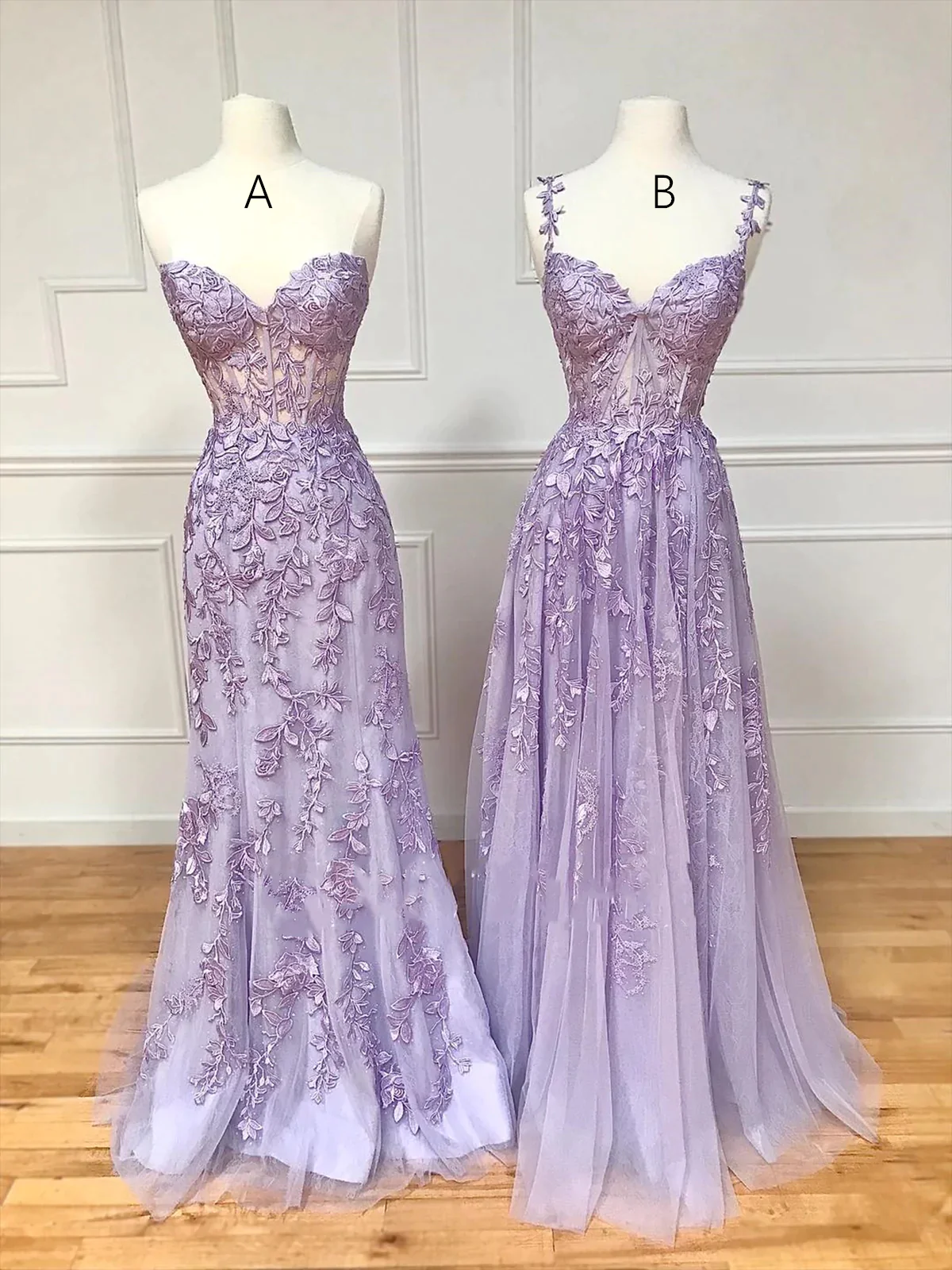 Simple Long Purple Lace Prom Dresses Evening Dress P2192 – PreppyDress