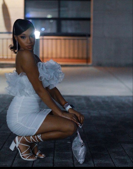 Cute Sheath Strapless Short White Homecoming Dress P2269