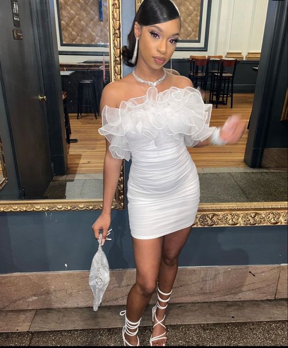 Cute Sheath Strapless Short White Homecoming Dress P2269 PreppyDress Cute Sheath Strapless Short White Homecoming Dress P2269 PreppyDress