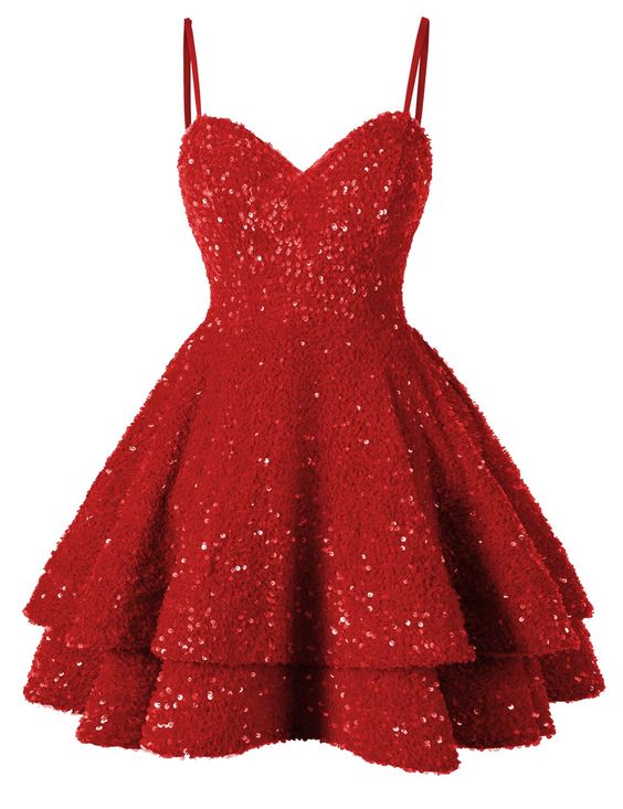 Short Homecoming Dress for Teens Sparkly Glitter Sequins A Line Mini Homecoming Dresses P2278