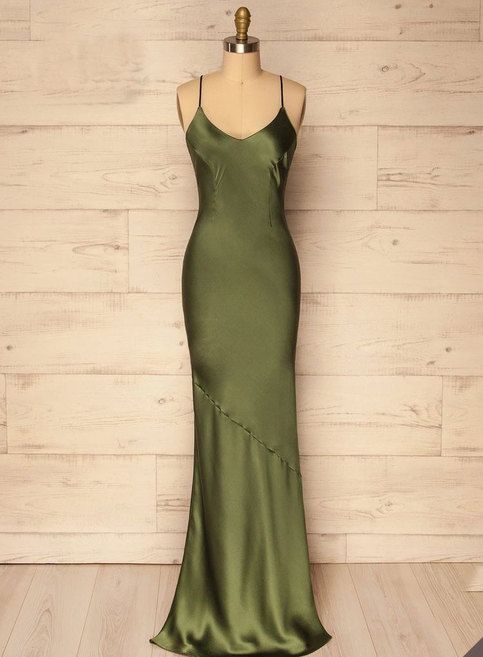 Spaghetti Straps Olive Green Sheath Prom Dresses Prom Dress P2301 Spaghetti Straps Olive Green Sheath Prom Dresses Prom Dress P2301