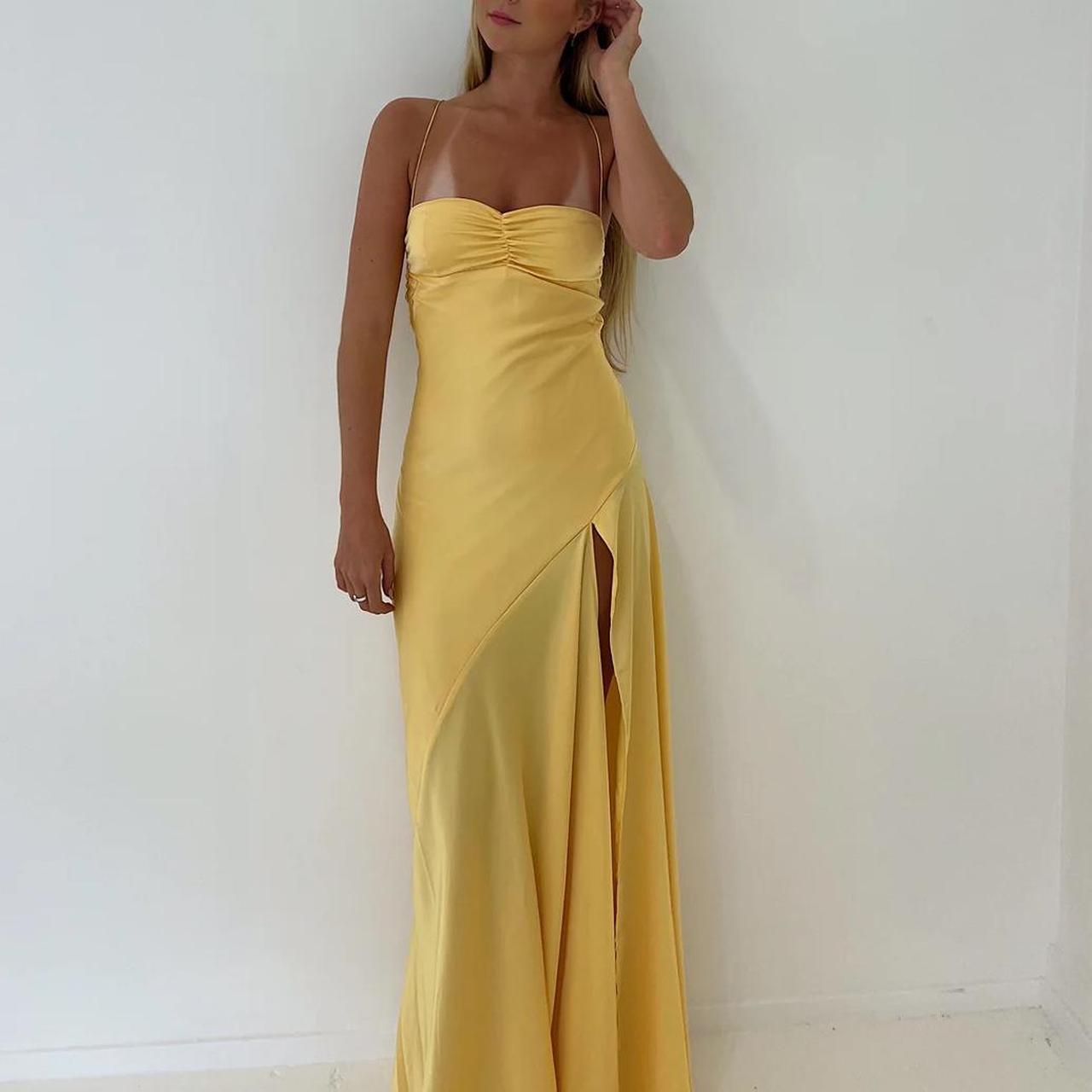 Sexy Mermaid Spaghetti Straps Sleeveless Party Dress Yellow Prom Dress – PreppyDress Sexy Mermaid Spaghetti Straps Sleeveless Party Dress Yellow Prom Dress – PreppyDress