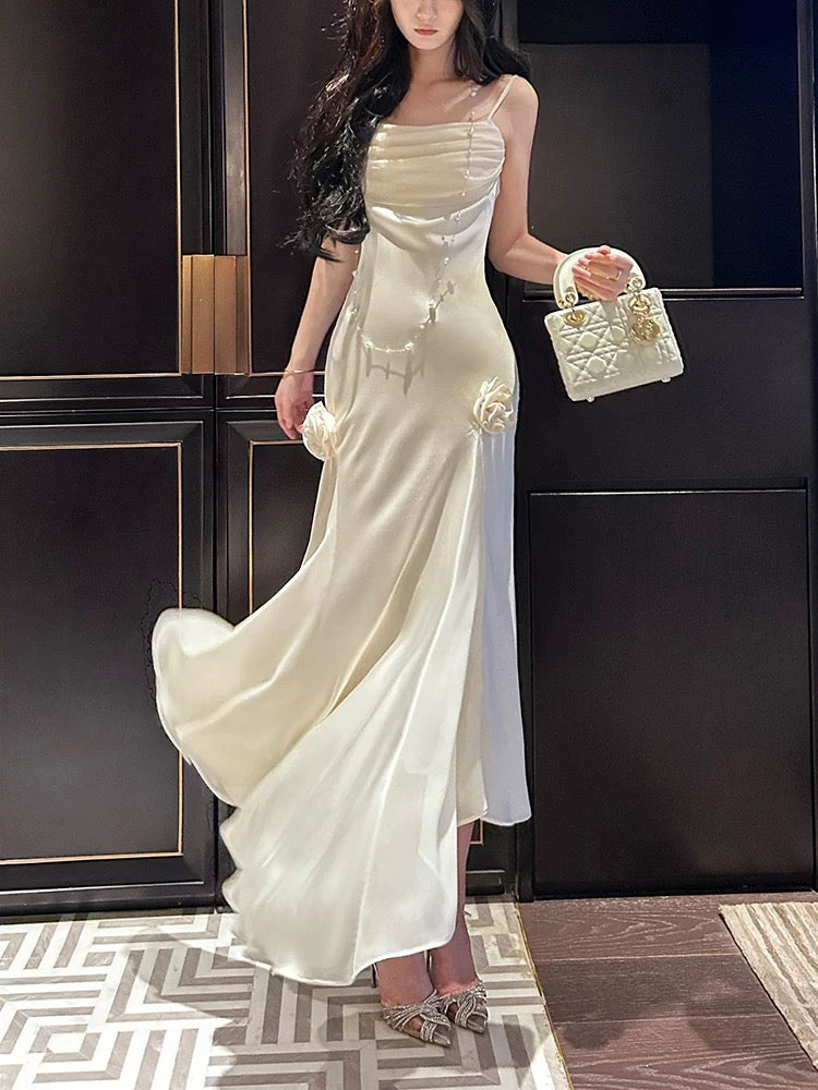 Pretty Mermaid Spaghetti Straps White Satin Prom Dresses Long Evening PreppyDress Pretty Mermaid Spaghetti Straps White Satin Prom Dresses Long Evening PreppyDress