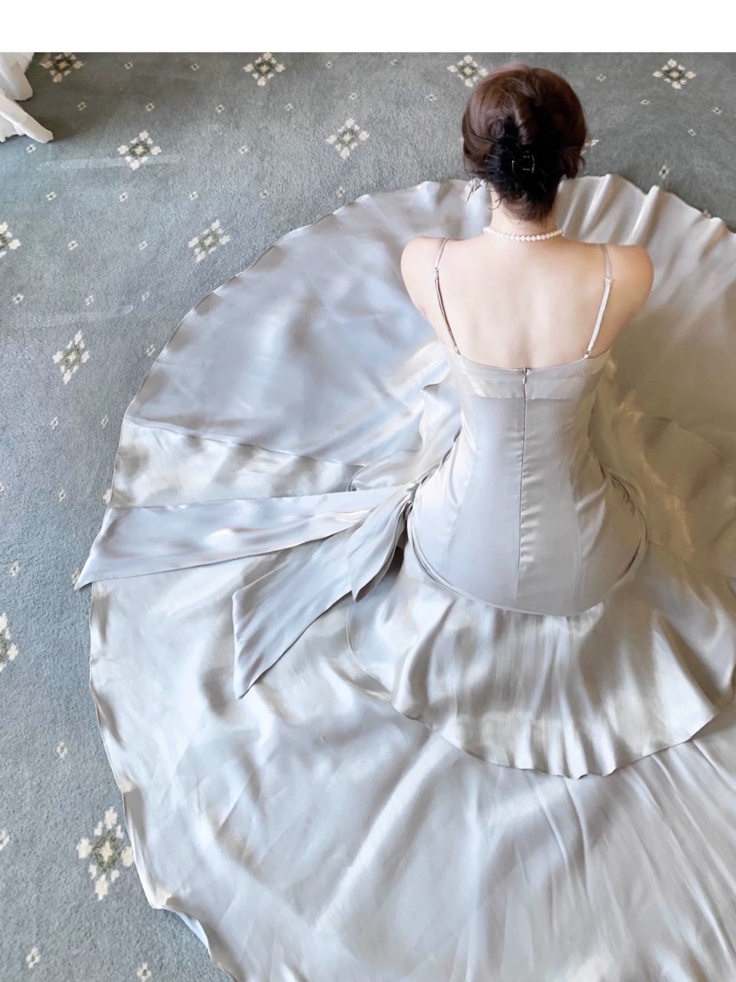 Modest Mermaid Spaghetti Straps Long Prom Dresses Birthday Party Dress Evening Gowns P2356