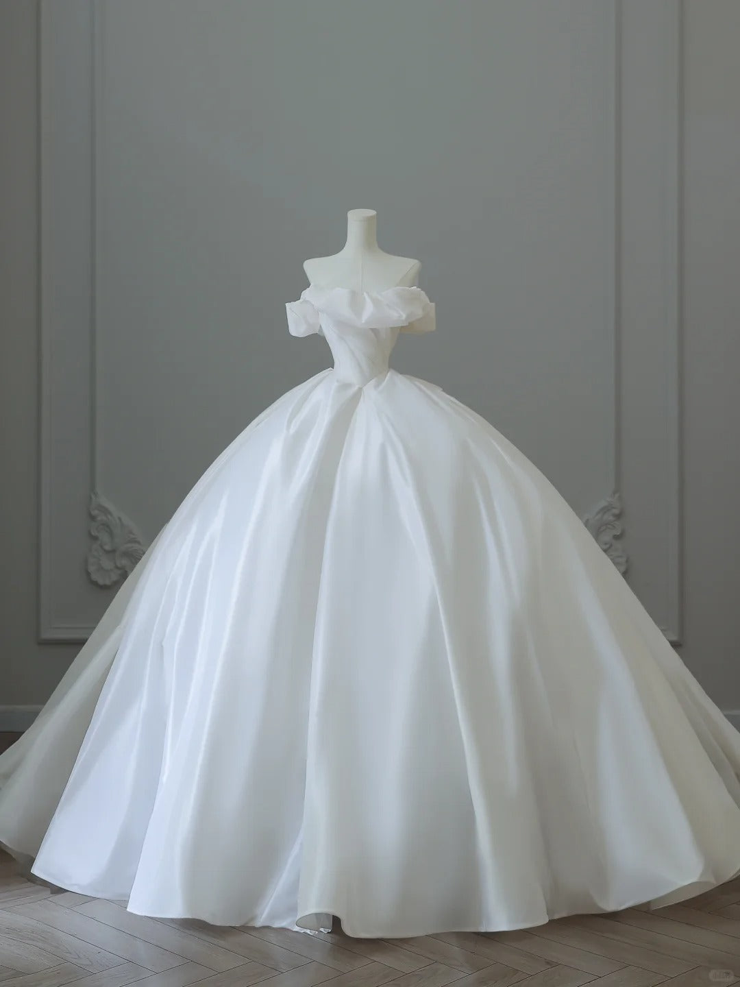 Elegant and simple white strapless satin wedding dress without decorat PreppyDress Elegant and simple white strapless satin wedding dress without decorat PreppyDress