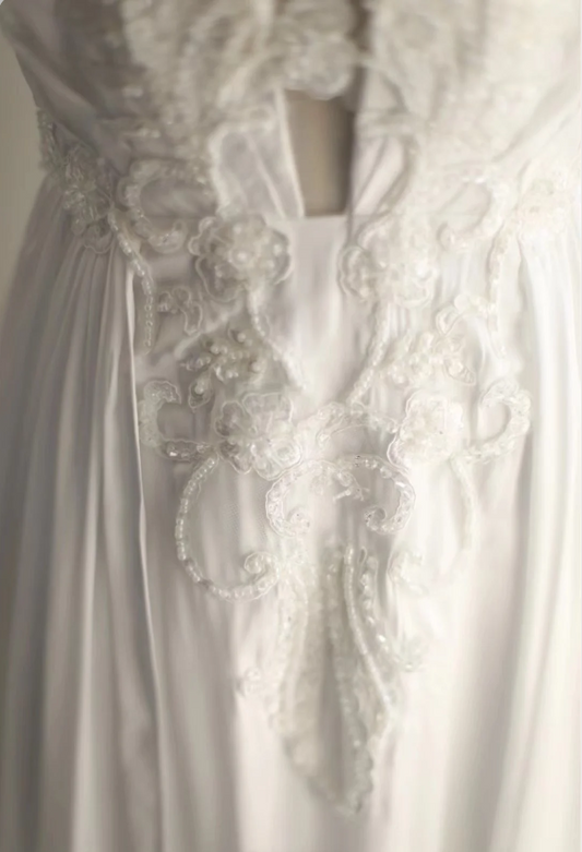 Roman style halterneck satin beaded elegant wedding dress P2817