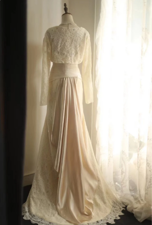 Meerjungfrauen-Hochzeitskleid mit Royal Lace-Taille P2822