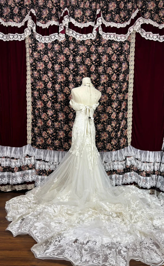 Elegant One Shoulder High Skirt Mermaid Lace Wedding Dress P2991