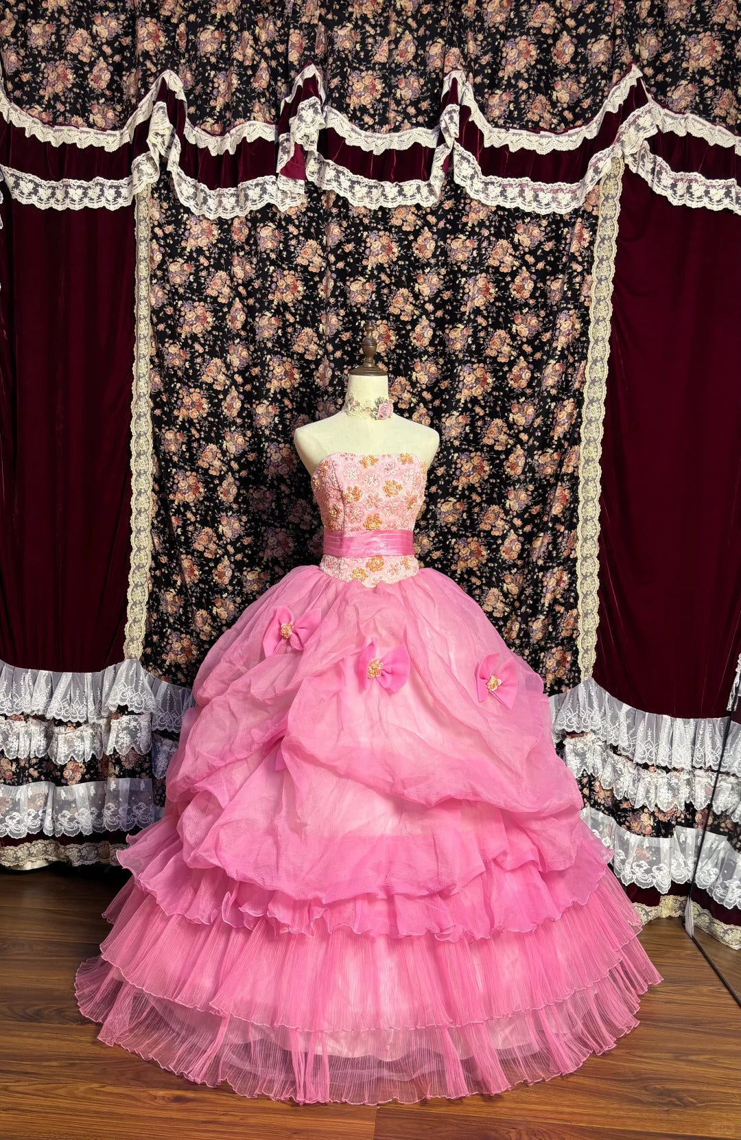 pink poofy wedding dress Soft Pink Event Dress,puffy Tulle Dress With Long Train,dresses With Puff Sleeves,wedding Dress,prom Dress,pink Dress for Photo,corset Dress