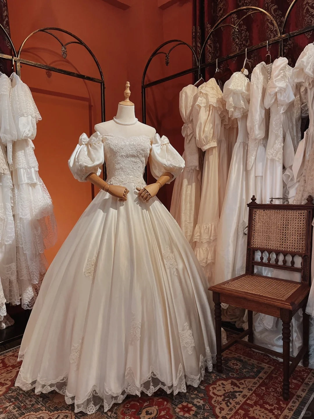 Simple One Shoulder Butterfly Sleeve Satin Lace Hem Wedding Dress P308 PreppyDress Simple One Shoulder Butterfly Sleeve Satin Lace Hem Wedding Dress P308 PreppyDress