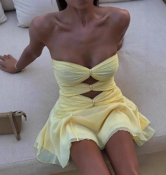 Sexy tube top knot design A-line homecoming dress P3194