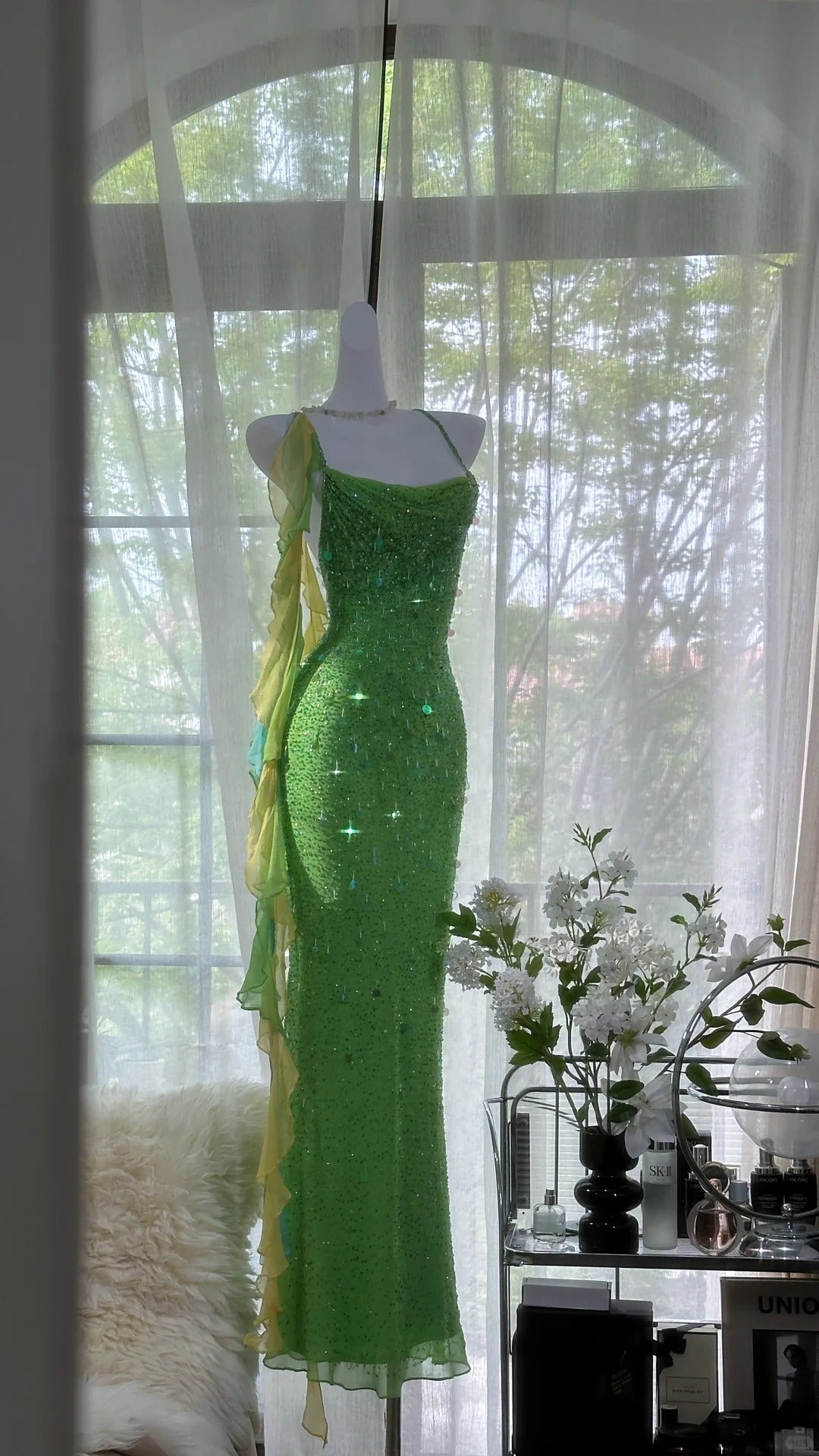 Shiny Full Beaded Heavy Green Mermaid Backless Evening Gown Prom Dress PreppyDress Shiny Full Beaded Heavy Green Mermaid Backless Evening Gown Prom Dress PreppyDress