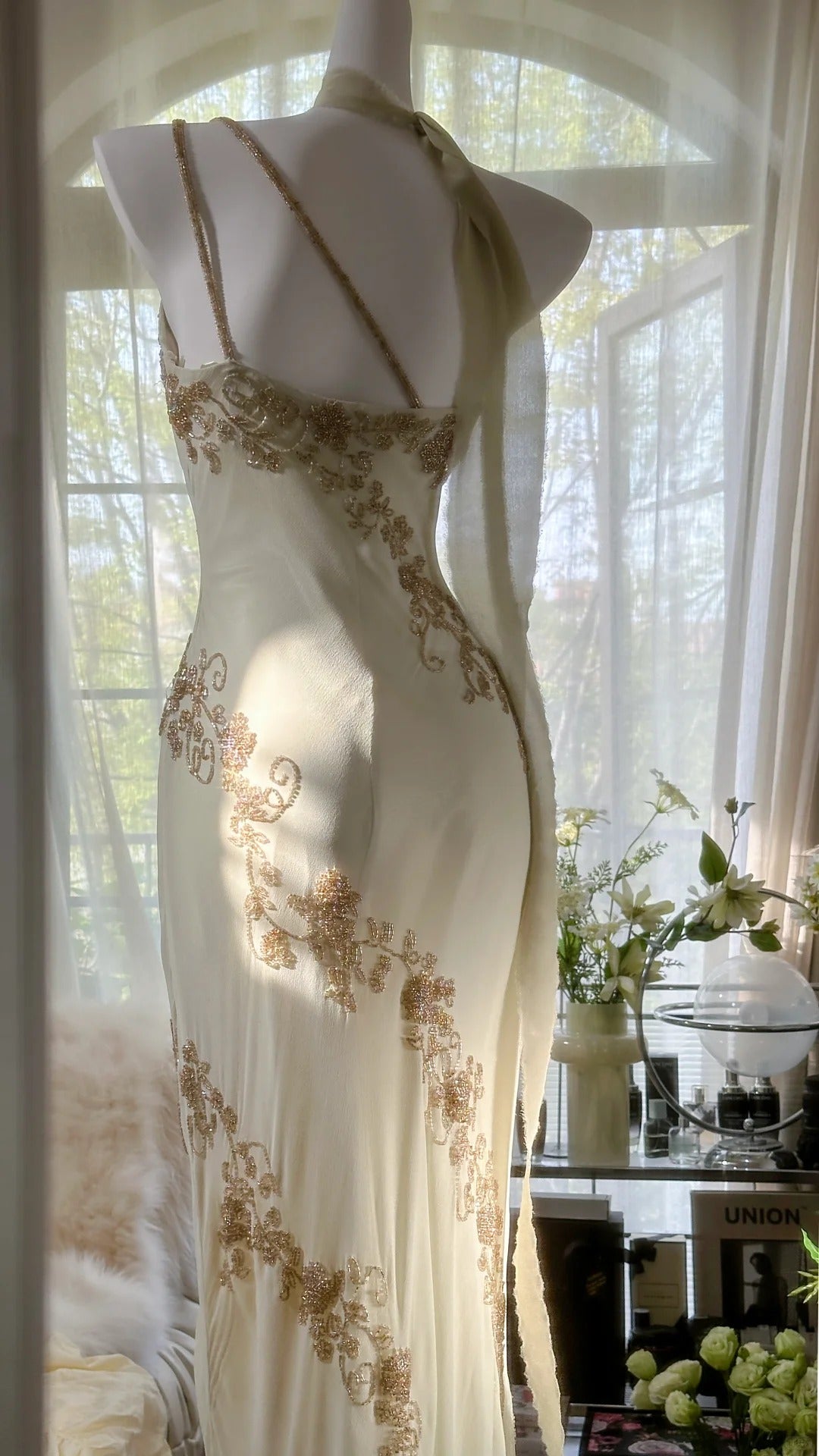 Flowy One Shoulder Chiffon Beaded Elegant Prom Dress P3283