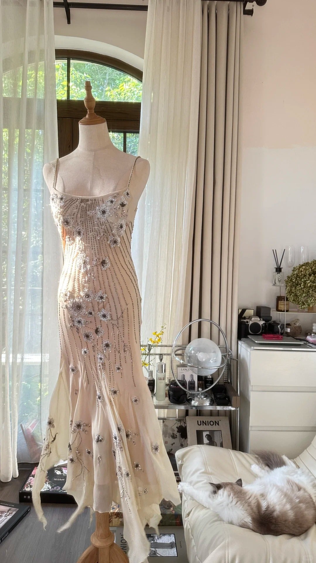 Stunning White Strap Beaded Chiffon Prom Dress P3349 Stunning White Strap Beaded Chiffon Prom Dress P3349