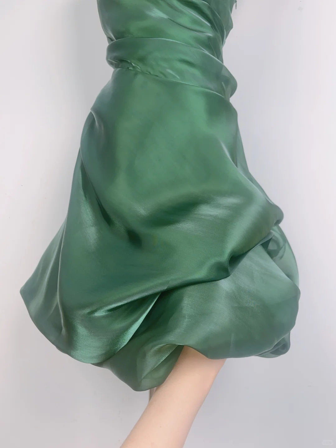 Vintage Dark Green Halter Neck Floral Mini Homecoming Dress P3359