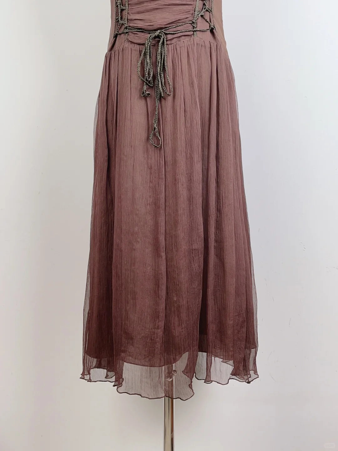 Vintage Brown 3D Flower Braided Homecoming Dress P3362
