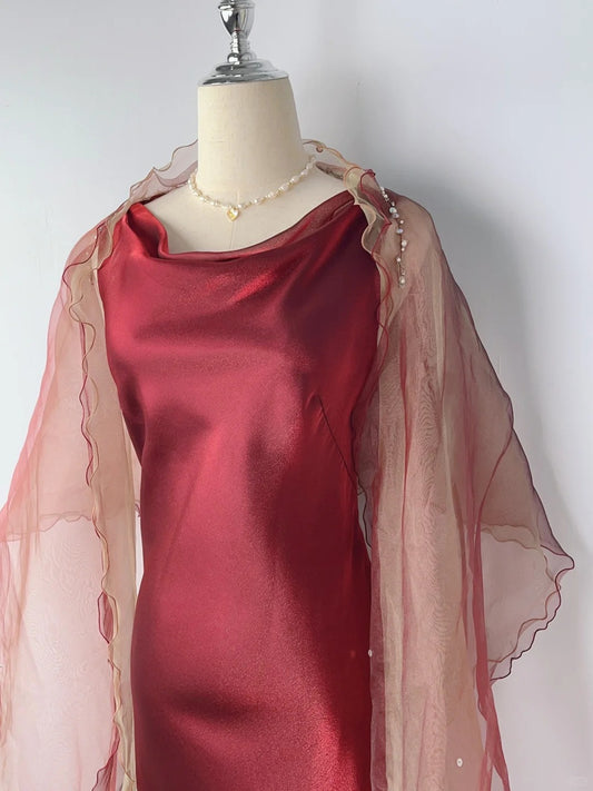 Elegant Burgundy Round Neck Homecoming Dress P3366