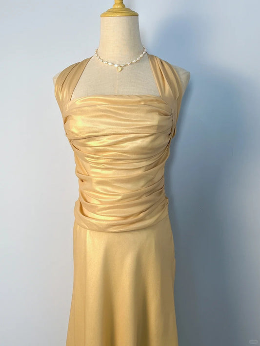 Stunning Champagne Halter Neck Sparkling Homecoming Dress P3367